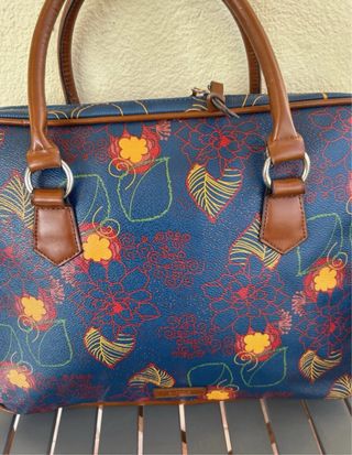Mala de portátil Parfois floral azul