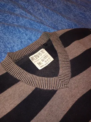 Maglione REDWOOD righe nero e grigio