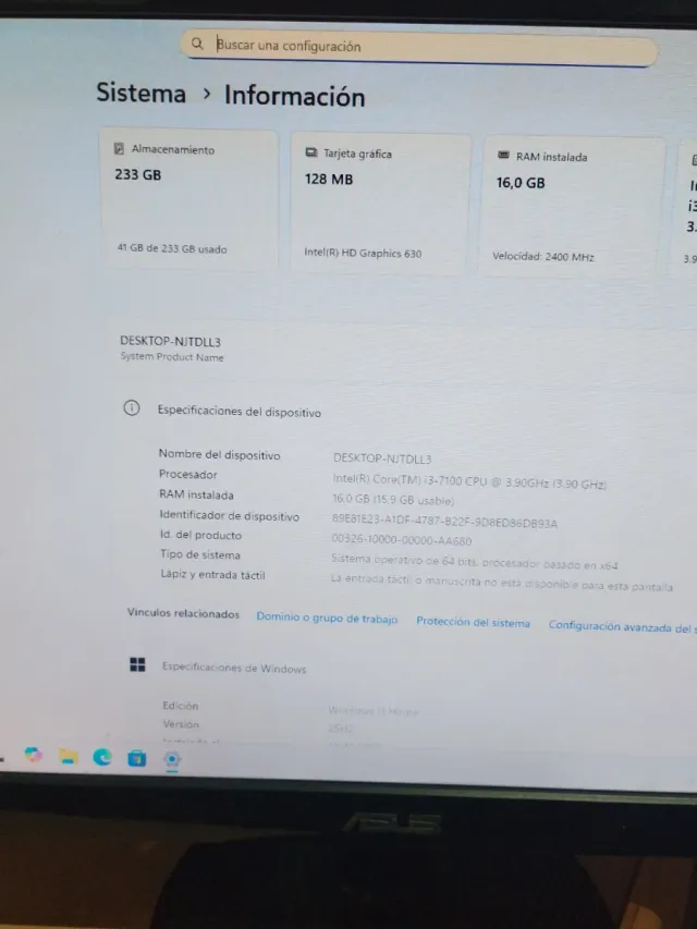 Ordenador clónico i3-7100 Negro