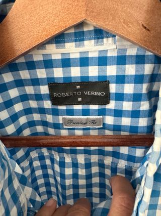Camisa cuadros Roberto Verino azul y blanco