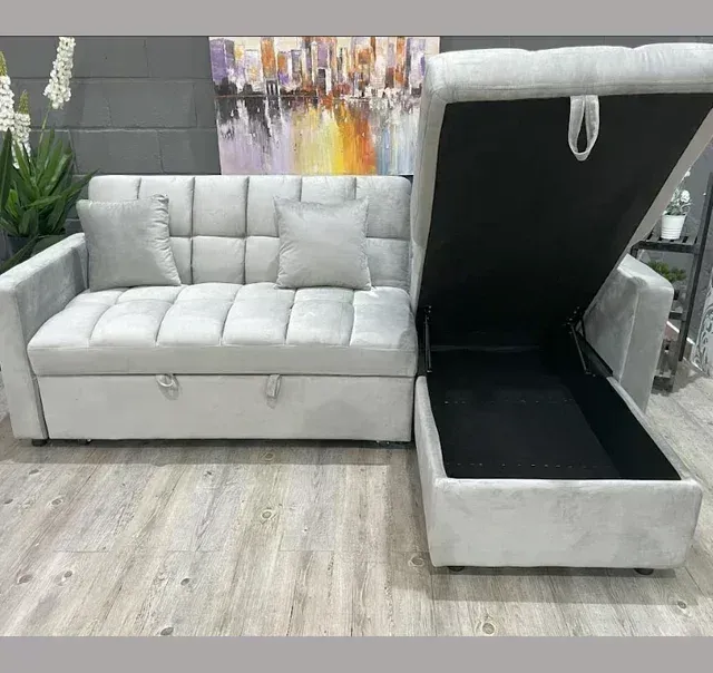 Sofá Cama Matrimonio Gris con Arcón
