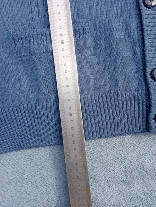 Jersey Cárdigan Mani Lana Vintage Gris Azul