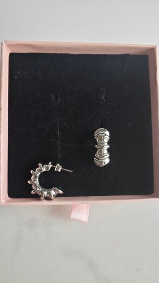 Pendientes Aro Plateados Acero