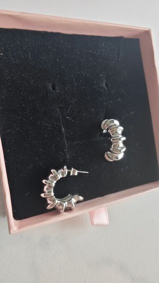 Pendientes Aro Plateados Acero