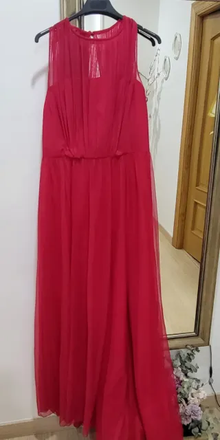 Vestido fiesta largo rojo
