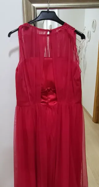 Vestido fiesta largo rojo