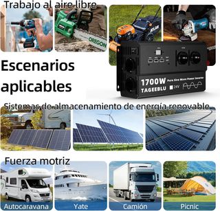 Inversor 1700 W 24 V → 220 V NUEVO A ESTRENAR