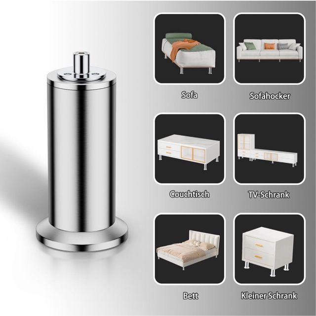 4 patas de acero inoxidable