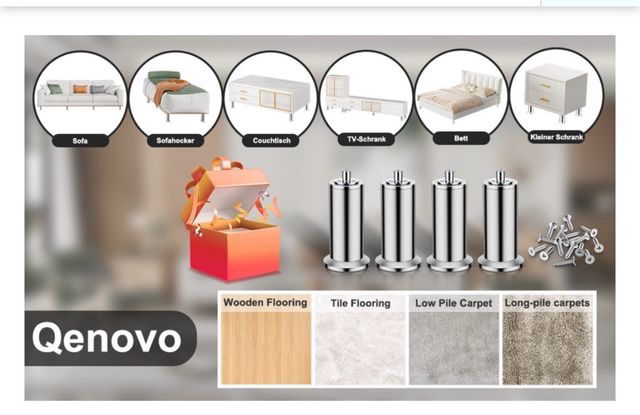 4 patas de acero inoxidable