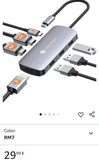 Estación de Carga USB C Triple HDMI NOVOO