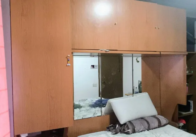 Mueble puente madera y cristal