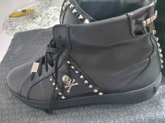 Zapatillas Philipp Plein Negras con detalles pytho