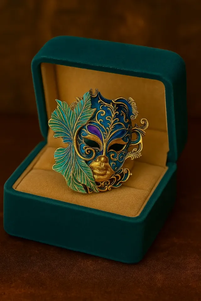 Broche Máscara Veneciana Barroca Vintage