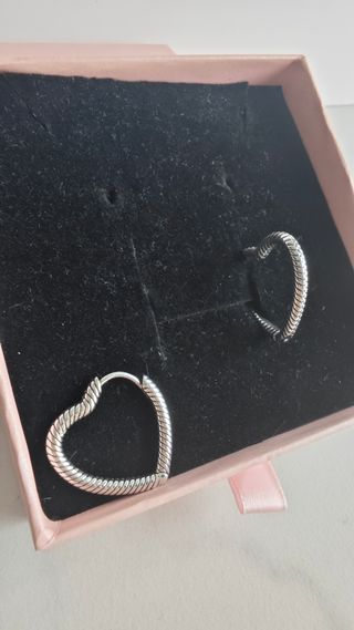 Pendientes Corazón Plata Ley S925