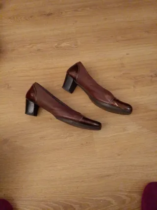 Zapatos Pitillo Mujer Talla 42 Piel Marrón