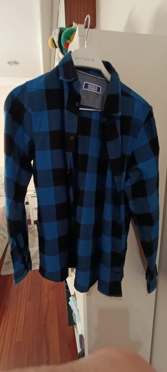 Camisa cuadros azul Jack Jones 164cm