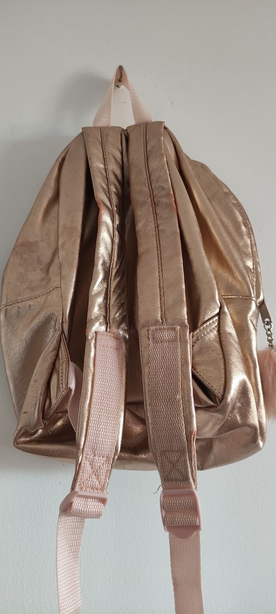 Mochila Unicornio Rosa y Dorado, medidas.