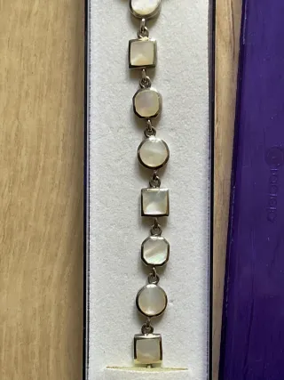 Pulsera de plata y nacar