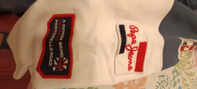 Sudadera Pepe Jeans azul y blanca Talla XL