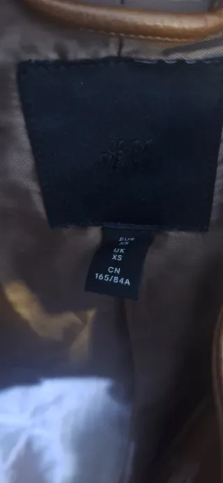 Chaqueta H&M Cuero Marrón Talla XS