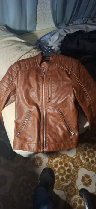 Chaqueta H&M Cuero Marrón Talla XS