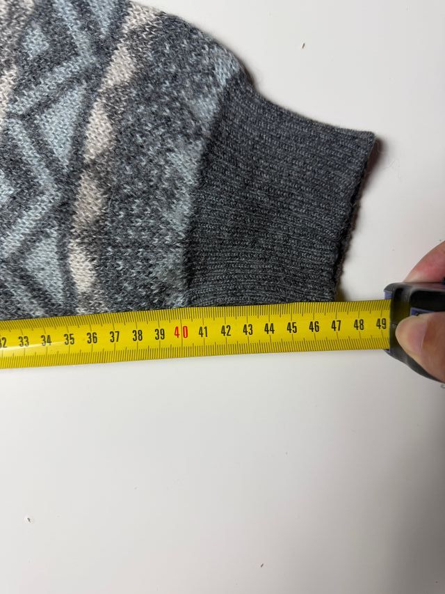 Jersey Vintage Diseño Geométrico Azul y Blanco Tal