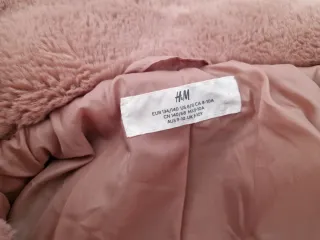 Abrigo pelo H&M rosa niña 8-10 años