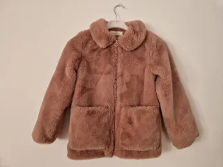 Abrigo pelo H&M rosa niña 8-10 años