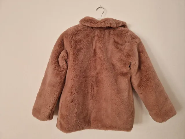 Abrigo pelo H&M rosa niña 8-10 años