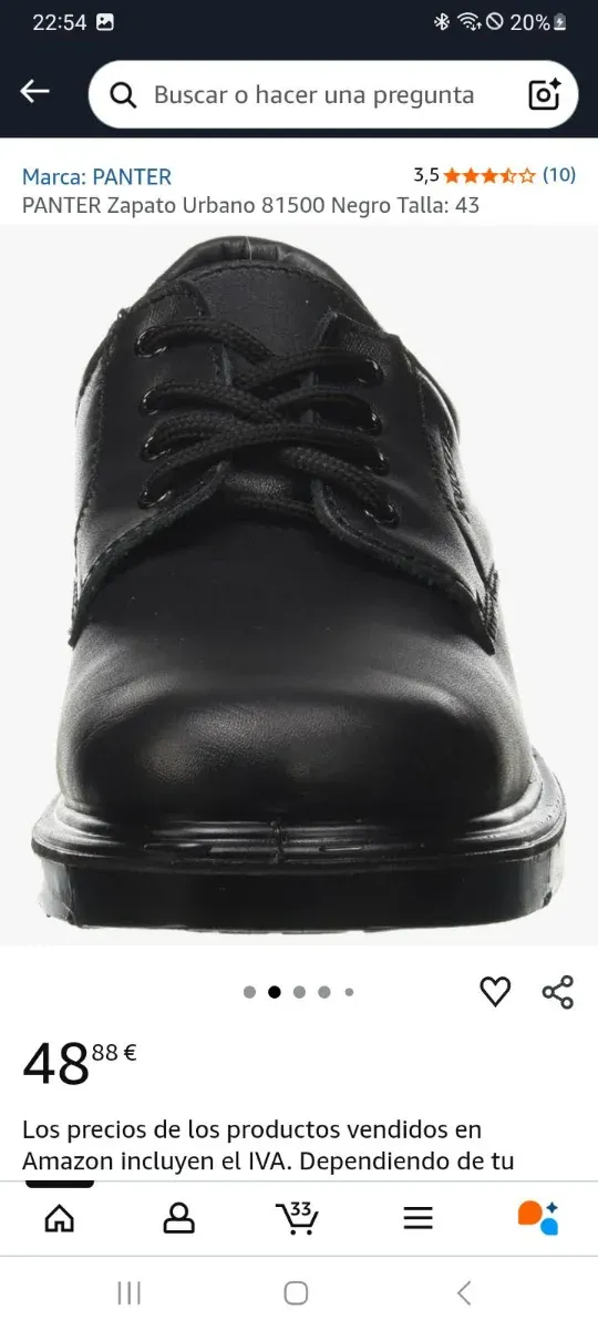 Zapato Urbano 81500 Negro Talla 40.