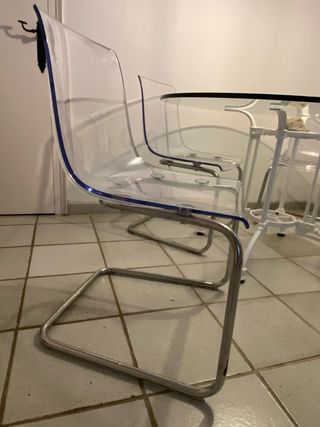 Tavolo rotondo in vetro 125 cm e sedie