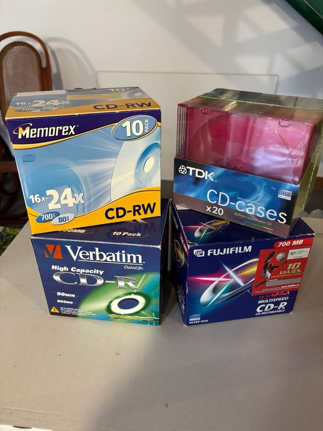 Lote Discos CD-R y CD-RW (Memorex, TDK, Verbatim, 