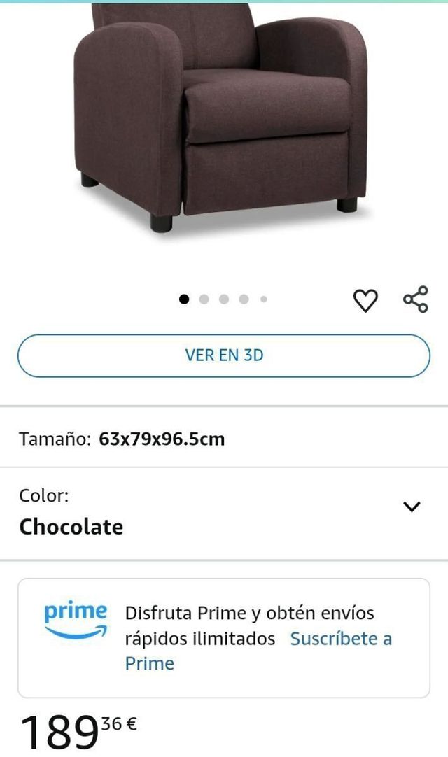 Sillón Reclinable Tela Verona Chocolate