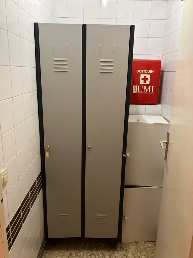 Taquilla metálica doble gris