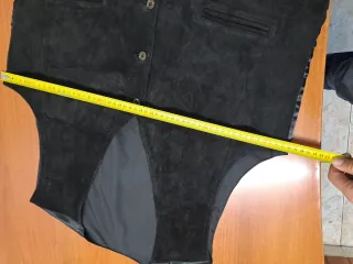 Chaleco Cuero Vintage Hombre Negro