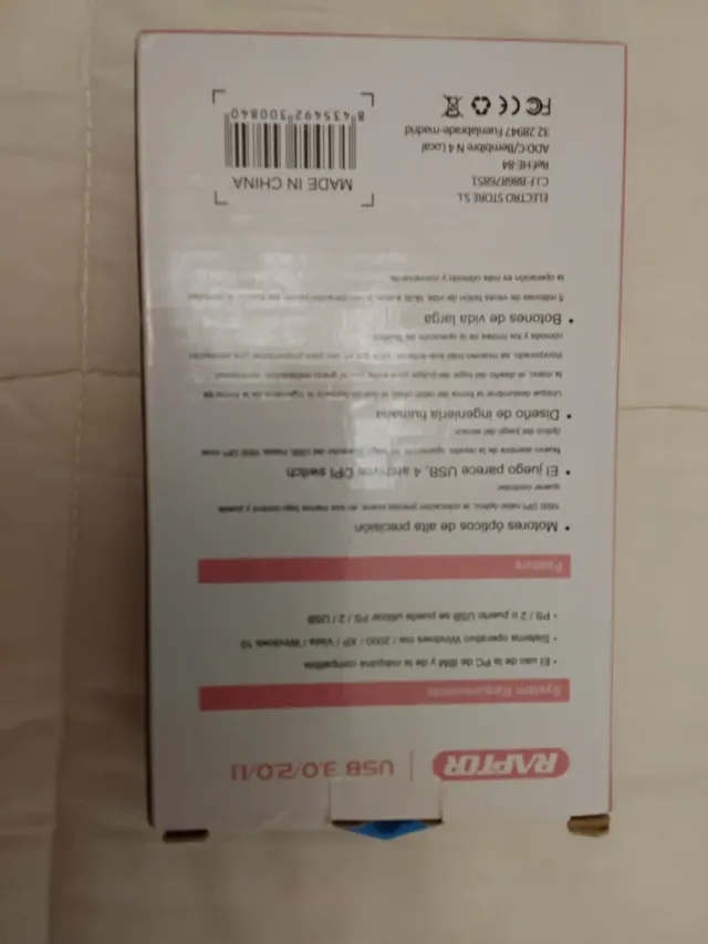 Ratón Gaming Raptor USB  nuevo sin estrenar