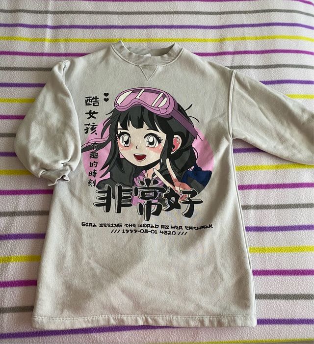 Vestido sudadera anime niña