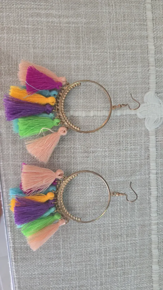 Lote pendientes estrellas multicolor