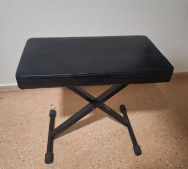 Banqueta Piano Negra Plegable