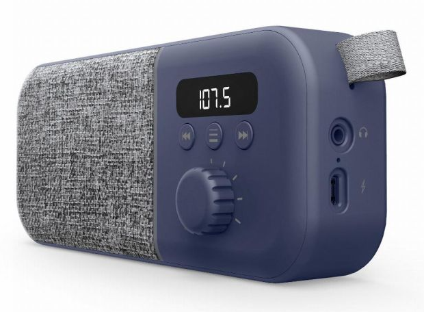 Radio de Tela Azul y Gris