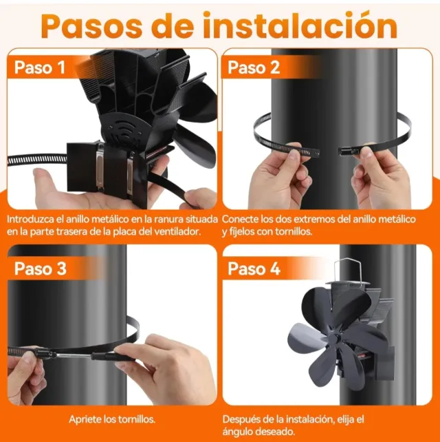 Ventilador Estufa Magnético JossaColar Negro