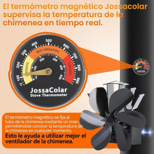 Ventilador Estufa Magnético JossaColar Negro