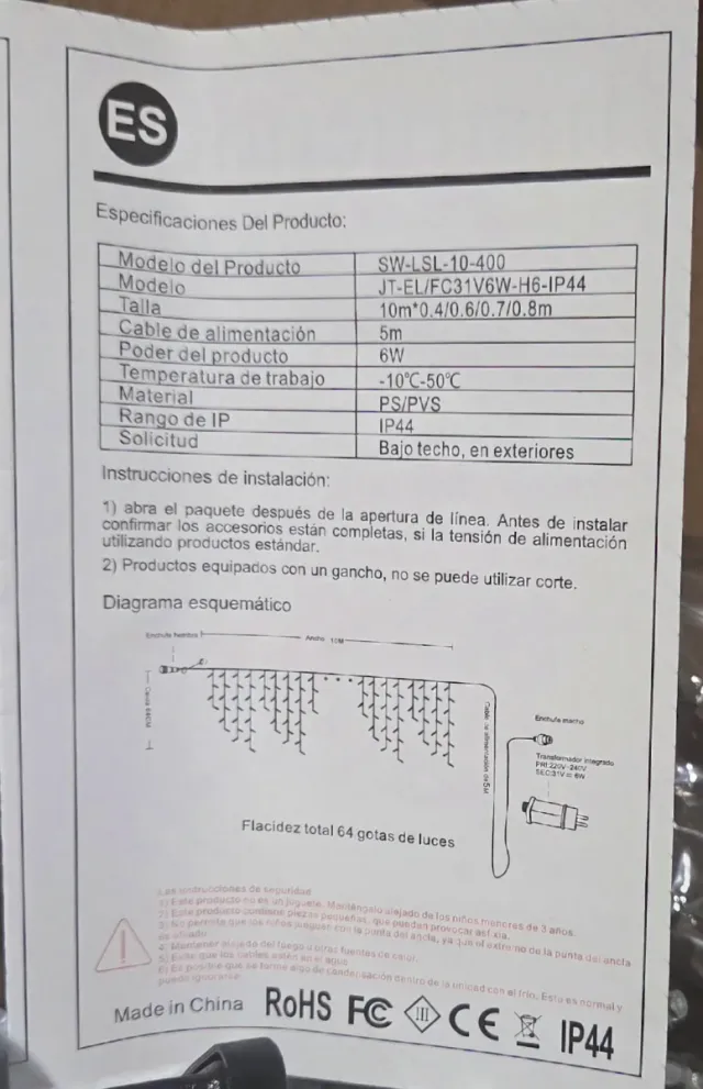 Guirnalda MULTICOLOR 400 LED en 10 m. EXTERIOR