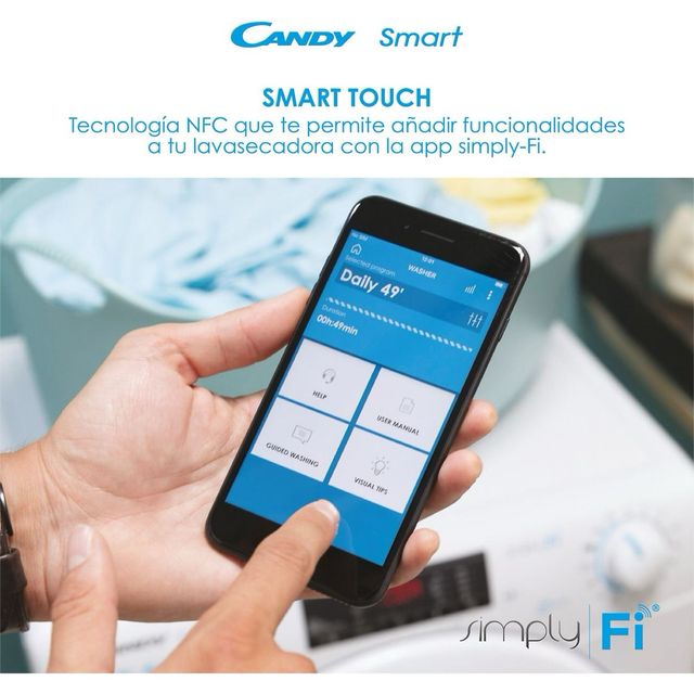 Lavastufa Candy Smart, 8KG+5KG, 1400rpm, bianco