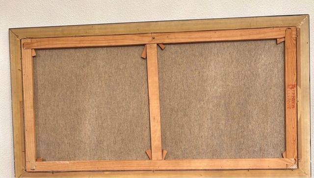 CUADRO GRANDE CABALLOS BLANCOS PINTURA ANTIGUA