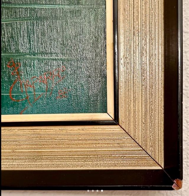 CUADRO GRANDE CABALLOS BLANCOS PINTURA ANTIGUA