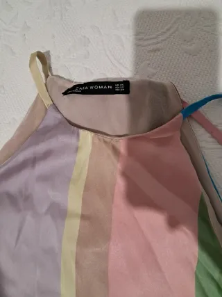 Blusa halter espalda descubierta rayas