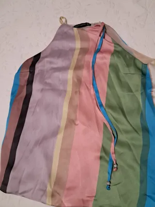 Blusa halter espalda descubierta rayas