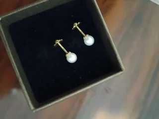 Pendientes Oro 18k Perla Bebé