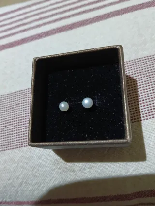 Pendientes Oro 18k Perla Bebé